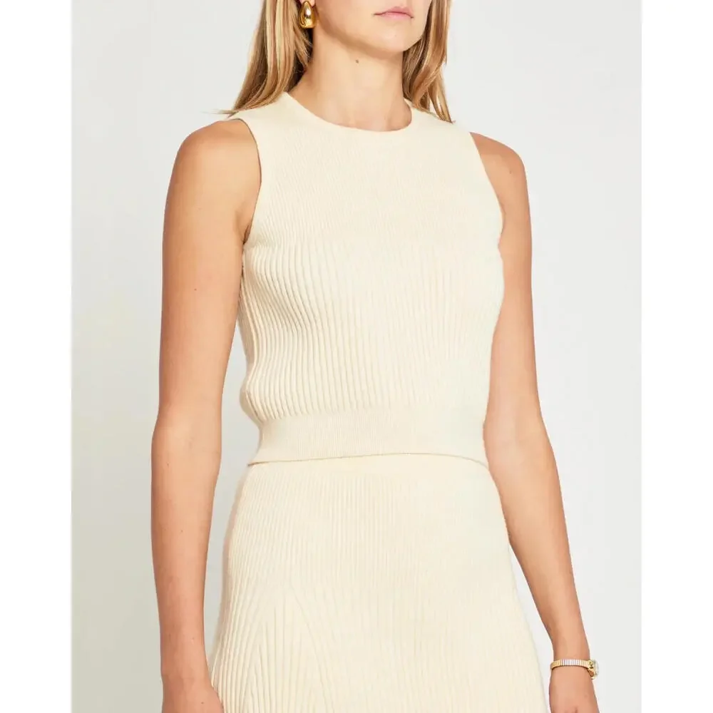 NEW, Reformation Kate Cotton Knit Two Piece in Gossamer Size XL #MD1087 - Picture 11 of 11